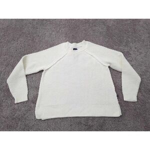 Gap Sweater Womens Medium‎ Ivory Pullover Raglan Long Sleeve Chunky Knit